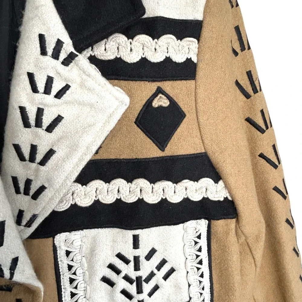 Vintage Anthony Mark Hankins Wool Indie Boho Coat M Y2k Art To Wear Embroidered‎